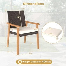 Metal Frame Patio Dining Chair with Cushion (Set of 2 or 4) product image