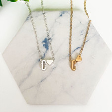 Dainty Initial with Heart Necklace  product image
