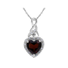 2.00 Carat (ctw) Garnet Heart Pendant Necklace product image