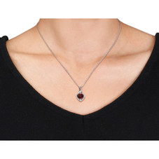 2.00 Carat (ctw) Garnet Heart Pendant Necklace product image
