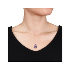 3.08 Carat (ctw) Amethyst Pendant Necklace In Sterling Silver product image