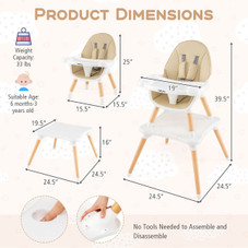 6-in-1 Infant Wooden Convertible High Chair  product image
