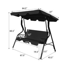 3-Seat Patio Canopy Glider Swing product image