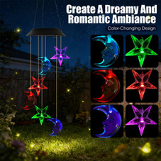 Solar Color-Changing  Moon & Star Wind Chime (1 or 2-Pack) product image