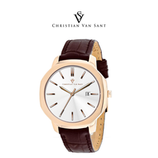 Christian Van Sant Men's Octavius Slim Silver Dial Watch product image