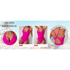 Deep V Neck One Piece Swimsuit product image