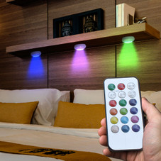 Color Changing Wireless LED Puck Light with Remote Control (3-Pack) product image