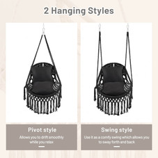 Macrame Swing Chair with Soft Cushions product image