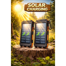 10,000mAh Solar Charger Dual USB + Type‑C/Micro USB Ports (2‑Pack ) product image