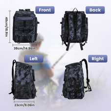 Fishing Backpack with Rod Holders and Multi‑Pocket Tackle Storage product image