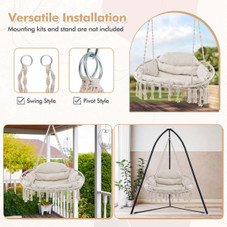 Hand-Woven Rope Hanging Chair with Thick Cushion product image