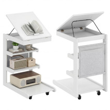 C-Shaped End Table with Adjustable Desktop (1- or 2-Pack) product image