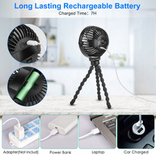 Portable Baby Stroller Fan with Flexible Tripod and 360° Cooling product image
