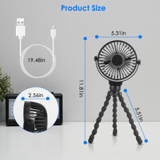 Portable Baby Stroller Fan with Flexible Tripod and 360° Cooling product image