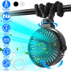 Portable Baby Stroller Fan with Flexible Tripod and 360° Cooling product image