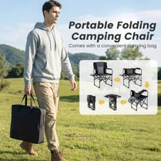 Folding Camping Chair with Side Table & Cup Holder product image