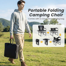 Folding Camping Chair with Side Table & Cup Holder (1-2 Pack) product image