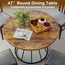 47” Round Dining Table with Wooden Tabletop product image