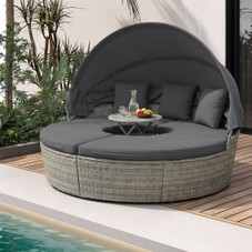 Outdoor Round Daybed with Retractable Canopy product image