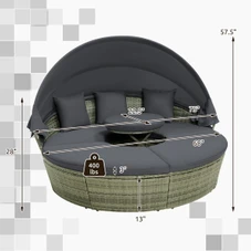 Outdoor Round Daybed with Retractable Canopy product image