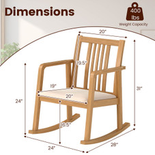 Rocking Chair with Cushioned Seat (1- or 2-Pack) product image