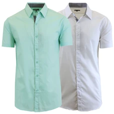 Men's Short Sleeve Solid Classic Dress Shirt (2-Pack) product image