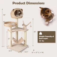 Modern Cat Tree with Natural Sisal Scratching Posts product image