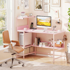 48” Computer Desk with Power Outlets & Storage Shelves product image