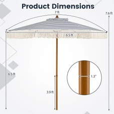 7-foot Patio Umbrella with Fringe product image