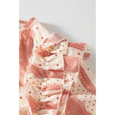 Kelsey Frilled Short Puff Sleeve Mixed Print Blouse product image