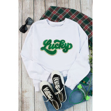 Brinley Chenille Lucky Pattern Sweatshirt product image
