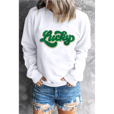 Brinley Chenille Lucky Pattern Sweatshirt product image