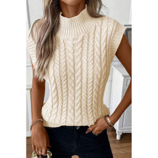 Sylvia Cable Knit High Neck Sweater Vest product image