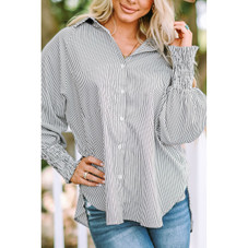 Skye Smocked Cuffed Boyfriend Shirt with Pocket product image