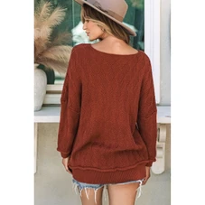 Hayden Textured Crew Neck Loose Sweater product image