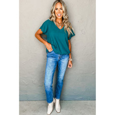 Emerson Crinkled V Neck Wide Sleeve T-Shirt product image