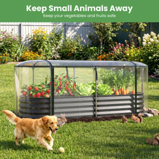 Galvanized Steel Raised Garden Bed with Greenhouse Cover product image