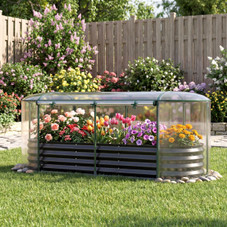 Galvanized Steel Raised Garden Bed with Greenhouse Cover product image