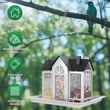 Metal Hanging Barn Bird Feeder House  product image