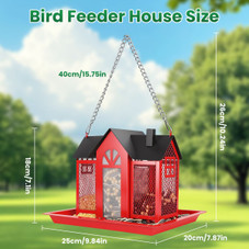 Metal Hanging Barn Bird Feeder House  product image