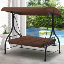 3-Seat Outdoor Porch Swing with Adjustable Backrest and Canopy product image