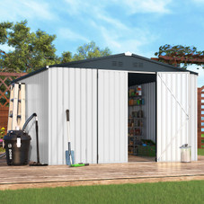 10'x10' Outdoor Metal Storage Shed with Lockable Doors product image