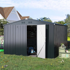 10'x10' Outdoor Metal Storage Shed with Lockable Doors product image
