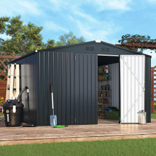 10'x10' Outdoor Metal Storage Shed with Lockable Doors product image