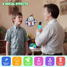 Portable Mini Karaoke Machine for Kids, Bluetooth Speaker with Wireless Microphone,MP3 Player,Perfect for Birthday and Family Parties(2 Mic) product image