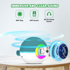 Portable Mini Karaoke Machine for Kids, Bluetooth Speaker with Wireless Microphone,MP3 Player,Perfect for Birthday and Family Parties(2 Mic) product image