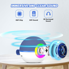 Portable Mini Karaoke Machine for Kids, Bluetooth Speaker with Wireless Microphone,MP3 Player,Perfect for Birthday and Family Parties(2 Mic) product image