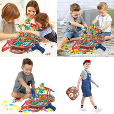 Children Electric Drill Toolbox Driller Games Tool Toy for Boys Girls Montessori Screw Puzzle Kid Pretend Play Toys Gift product image