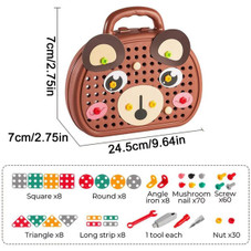 Children Electric Drill Toolbox Driller Games Tool Toy for Boys Girls Montessori Screw Puzzle Kid Pretend Play Toys Gift product image