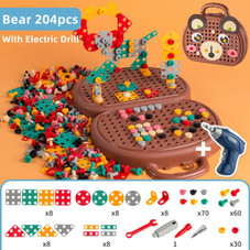Children Electric Drill Toolbox Driller Games Tool Toy for Boys Girls Montessori Screw Puzzle Kid Pretend Play Toys Gift product image